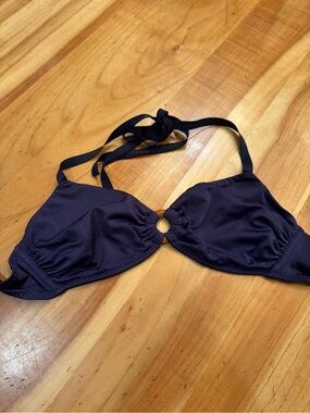 Malia Mills Halter Bikini Top with Center Ring size 32